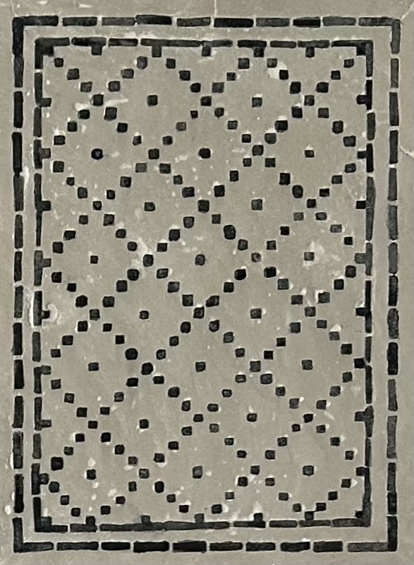 Close-up perspective highlighting mosaic craftsmanship